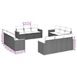 Afuera Living Contemporary Synthetic Poly Rattan 12 Piece Sofa Set in Gray