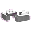 Afuera Living Contemporary Synthetic Poly Rattan 13 Piece Sofa Set in Black