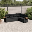 Afuera Living Contemporary Synthetic Poly Rattan 6 Piece  Sofa Set in Black
