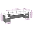 Afuera Living Contemporary 6 Piece Poly Rattan Sofa Set in Gray