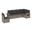 Afuera Living Contemporary 6 Piece Poly Rattan Sofa Set in Gray