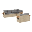 Afuera Living Contemporary 7 Piece Poly Rattan Sofa Set in Beige