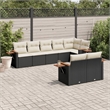 Afuera Living Contemporary 8 Piece Poly Rattan Sofa Set in Black/Cream