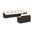Afuera Living Contemporary 8 Piece Poly Rattan Sofa Set in Black/Cream