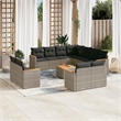Afuera Living Contemporary Synthetic Poly Rattan 12 Piece  Sofa Set in Gray