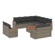 Afuera Living Contemporary Synthetic Poly Rattan 12 Piece  Sofa Set in Gray