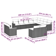 Afuera Living Contemporary 12 Piece Poly Rattan Sofa Set in Black