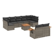 Afuera Living Contemporary Synthetic Poly Rattan 10 Piece  Sofa Set in Gray