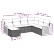 Afuera Living Contemporary 7 Piece Poly Rattan Small Sofa Set in Beige