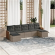 Afuera Living Contemporary 7 Piece Poly Rattan Sofa Set in Gray