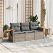 Afuera Living Contemporary 3 Piece Poly Rattan Sofa Set in Gray