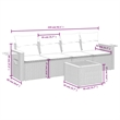 Afuera Living Contemporary Synthetic Poly Rattan 5 Piece Sofa Set in Black/Cream