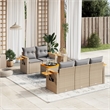 Afuera Living Contemporary Synthetic Poly Rattan 6 Piece Sofa Set in Beige