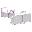 Afuera Living Contemporary Synthetic Poly Rattan 6 Piece Sofa Set in Beige