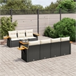 Afuera Living Contemporary 8 Piece Poly Rattan Sofa Set in Black/Cream