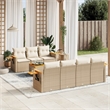 Afuera Living Contemporary 8 Piece Poly Rattan Sofa Set in Beige