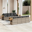 Afuera Living Contemporary 9 Piece Poly Rattan Sofa Set in Gray