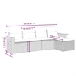 Afuera Living Contemporary 5 Piece Poly Rattan Sofa Set in Gray