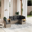 Afuera Living Contemporary Synthetic Poly Rattan 5 Piece Sofa Set in Gray