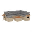 Afuera Living Contemporary Synthetic Poly Rattan 8 Piece Sofa Set in Gray/Beige