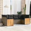 Afuera Living Contemporary Synthetic Poly Rattan 6 Piece  Sofa Set in Gray