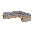 Afuera Living Contemporary 10 Piece Poly Rattan Sofa Set in Gray/Beige
