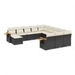 Afuera Living Contemporary Synthetic Poly Rattan Large Sofa Set in Black