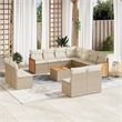 Afuera Living 12 Piece Poly Rattan Small Sofa Set in Cream/Beige
