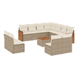 Afuera Living 12 Piece Poly Rattan Small Sofa Set in Cream/Beige