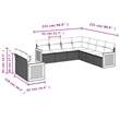 Afuera Living Contemporary Synthetic Poly Rattan 9 Piece Sofa Set in Gray/Beige