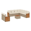 Afuera Living Contemporary Synthetic Poly Rattan 10 Piece Sofa Set in Beige