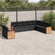 Afuera Living Contemporary 10 Piece Poly Rattan Sofa Set in Black