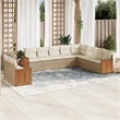 Afuera Living Contemporary 10 Piece Poly Rattan Sofa Set in Cream/Beige