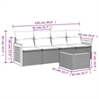 Afuera Living Contemporary 5 Piece Poly Rattan Sofa Set in Beige