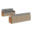 Afuera Living Contemporary 8 Piece Poly Rattan Sofa Set in Gray/Beige