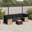 Afuera Living Contemporary 8 Piece Poly Rattan Small Sofa Set in Black