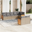 Afuera Living Contemporary 8 Piece Poly Rattan Sofa Set in Beige