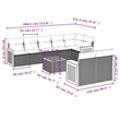 Afuera Living Contemporary Synthetic Poly Rattan 9 Piece Sofa Set in Black