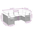 Afuera Living Contemporary 6 Piece Poly Rattan Large Sofa Set in Gray