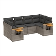 Afuera Living Contemporary 6 Piece Poly Rattan Large Sofa Set in Gray