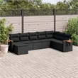 Afuera Living Contemporary 8 Piece Poly Rattan Sofa Set in Black