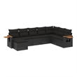 Afuera Living Contemporary 8 Piece Poly Rattan Sofa Set in Black