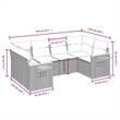 Afuera Living 6 Piece Poly Rattan Small Sofa Set in Black/Cream