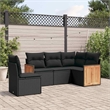 Afuera Living Contemporary 5 Piece Poly Rattan Sofa Set in Black