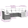 Afuera Living Contemporary 5 Piece Poly Rattan Sofa Set in Black
