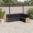 Afuera Living Contemporary 6 Piece Poly Rattan Sofa Set in Black