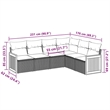Afuera Living Contemporary 6 Piece Poly Rattan Sofa Set in Black