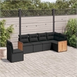 Afuera Living Contemporary 6 Piece Poly Rattan Sofa Set in Black