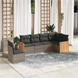 Afuera Living Contemporary 6 Piece Poly Rattan Small Sofa Set in Gray