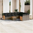 Afuera Living Contemporary Synthetic Poly Rattan 10 Piece  Sofa Set in Gray
